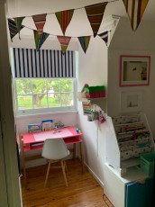 Navy and White Stripes Custom Roller Blinds