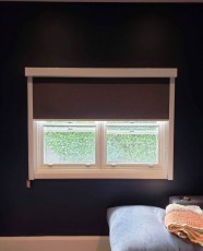 Palm Beach Blockout Quartz in White Square Faced Side Dim Out System