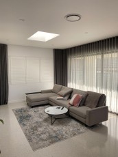 Gemini-Charcoal-Wave-Fold-Sheer-Curtains-with-a-70mm-hem-2-in-front-of-Ecosmart-Express-Shutters-F05-White-89mm-Blades-2